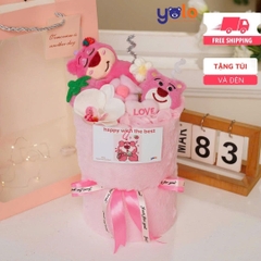 Bó hoa gấu bông siêu dễ thương.sét hoa quà tặng sinh nhật , 14/2 , 8/3