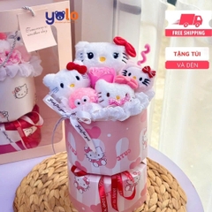 Bó hoa gấu bông siêu dễ thương.sét hoa quà tặng sinh nhật , 14/2 , 8/3