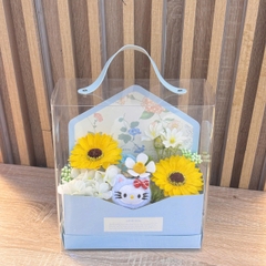 Bó hoa gấu bông siêu dễ thương.sét hoa quà tặng sinh nhật , 14/2 , 8/3 (tặng kèm túi và đèn nhấp nháy