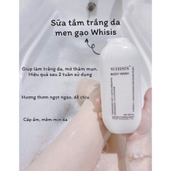 Sữa Tắm Cao Cấp WHISIS + Làm Sáng Mịn Da + Body Wash Men Gạo 500ml + Tăng Cường Dưỡng Ẩm Từ Dầu Dừa 500ML