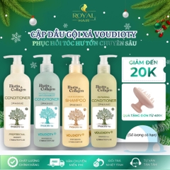 Dầu gội xả Biotin Collagen Voudioty 500ml - 1000ml chống rụng tóc, phục hồi , giảm gàu, kiểm soát dầu (tròn)