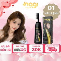 Dầu gội nhuộm tóc Nagi, dầu gội thảo dược chiết xuất từ thiên nhiên không gây khô xơ tóc chai 400ml