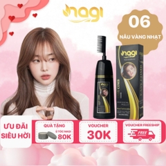 Dầu gội nhuộm tóc Nagi, dầu gội thảo dược chiết xuất từ thiên nhiên không gây khô xơ tóc chai 400ml