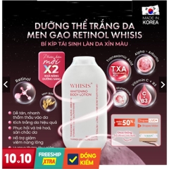 Kem Body Dưỡng Trắng Da Chống Nắng Nâng Tone Tức Thì WHISIS Premium Collagen Whitening Body Lotion 200ml SPF50+ PA++++