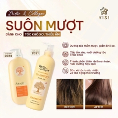 Dầu gội xả Biotin Collagen Voudioty 500ml - 1000ml chống rụng tóc, phục hồi , giảm gàu, kiểm soát dầu (tròn)