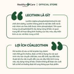 Mầm đậu nành Healthy Care Super Lecithin 1200mg của Úc 100V điều hòa nội tiết cải thiện sinh lý nữ