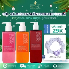 Dầu Gội - Xả mise en scène Perfect Serum Original 680ML phục hồi hư tổn, giúp tóc suôn mềm, bồng bềnh