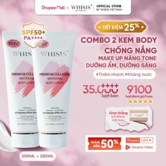 Kem Body Dưỡng Trắng Da Chống Nắng Nâng Tone Tức Thì WHISIS Premium Collagen Whitening Body Lotion 200ml SPF50+ PA++++