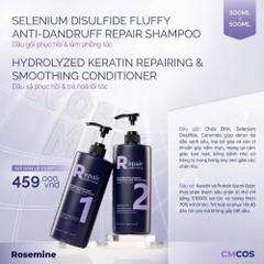Bộ Dầu gội xả Rosemine Repair phục hồi làm phồng tóc ngăn ngừa tóc gãy rụng 500ML - 1000ML