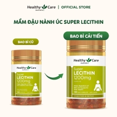 Mầm đậu nành Healthy Care Super Lecithin 1200mg của Úc 100V điều hòa nội tiết cải thiện sinh lý nữ