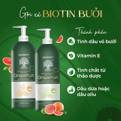 Cặp Dầu Gội Xả Bưởi Biotin Voudioty 500ML - 1000ML Giúp giảm rụng tóc, kích mọc, phục hồi tóc hư tổn