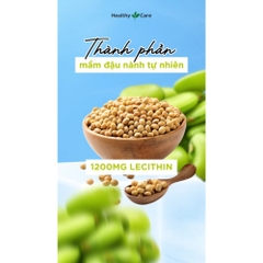 Mầm đậu nành Healthy Care Super Lecithin 1200mg của Úc 100V điều hòa nội tiết cải thiện sinh lý nữ