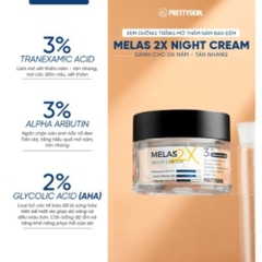 Kem nám ban đêm Melas 2X Night Cream Prettyskin 50ml
