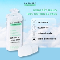 Bông Tẩy Trang LA SOIREE 100% Cotton Tự Nhiên Siêu Dai & Mềm Mịn