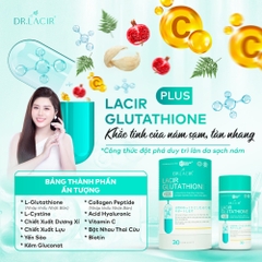 Viên Uống Glutathione 600 Drlacir,Hộp 30 viên,Giúp trắng da,ngừa nám,hạn chế lão hoá da,nếp nhăn,cân bằng nội tiết tố nữ