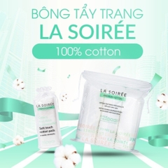 Bông Tẩy Trang LA SOIREE 100% Cotton Tự Nhiên Siêu Dai & Mềm Mịn