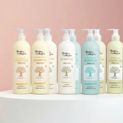Dầu gội xả Biotin Collagen Voudioty 500ml - 1000ml chống rụng tóc, phục hồi , giảm gàu, kiểm soát dầu (tròn)
