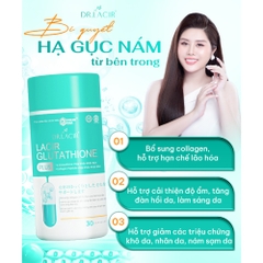 Viên Uống Glutathione 600 Drlacir,Hộp 30 viên,Giúp trắng da,ngừa nám,hạn chế lão hoá da,nếp nhăn,cân bằng nội tiết tố nữ