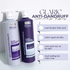 Dầu Gội Xả Mixrs Glaric Giúp Tóc Suôn Mượt, Giảm Gàu, Giảm Gãy Rụng, Phục Hồi Hư Tổn 500ML/ 800ML
