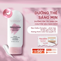 Kem Body Dưỡng Trắng Da Chống Nắng Nâng Tone Tức Thì WHISIS Premium Collagen Whitening Body Lotion 200ml SPF50+ PA++++