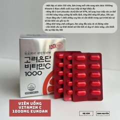 Viên uống bổ sung Vitamin C 1000mg Eundan - Hộp 120 viên, tăng cường hệ miễn dịch, hỗ trợ làm đẹp da