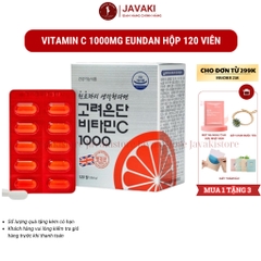 Viên uống bổ sung Vitamin C 1000mg Eundan - Hộp 120 viên, tăng cường hệ miễn dịch, hỗ trợ làm đẹp da