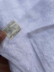 Khăn tắm gội cotton màu trắng, mềm mịn dày KT 35x120