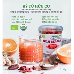 (Hộp 200g] KỶ TỬ HỮU CƠ HÀNG LOẠI 1 QUẢ TO