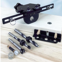 Cử khoan chốt cam bằng thép cabon gồm cử + 3 mũi khoan.