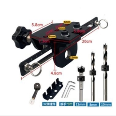 Cử khoan chốt cam bằng thép cabon gồm cử + 3 mũi khoan.