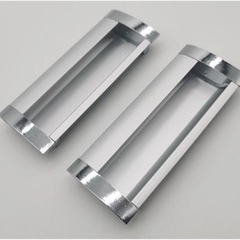 Tay nắm tủ âm màu bạc kích thước 96mm, 128mm.