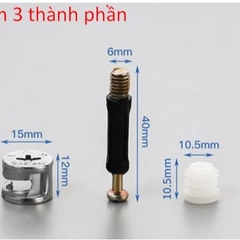 Cử khoan chốt cam bằng thép cabon gồm cử + 3 mũi khoan.