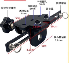 Cử khoan chốt cam bằng thép cabon gồm cử + 3 mũi khoan.