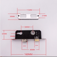 Khóa cửa hợp kim nhôm khóa tay cầm thân hẹp.