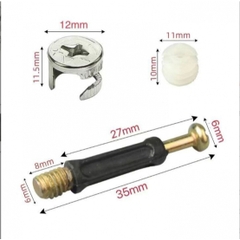 Bộ ốc cam liên kết chốt gỗ 3 thành phần 2 thành phần cao cấp dày dặn