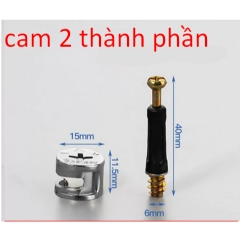 Bộ ốc cam liên kết chốt gỗ 3 thành phần 2 thành phần cao cấp dày dặn