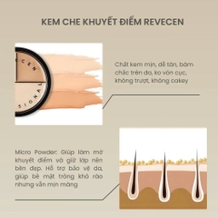 Che khuyết điểm REVECEN 3 complex - #coralpink+honeypeach+lightbeige