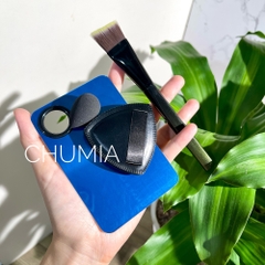 Set 4 món: Khay trộn nền, 2 mút, 1 cọ tán