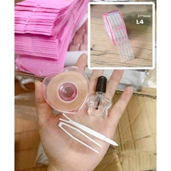 Kích mí hồng trái tim + keo + gắp - size L4 (nhỏ)