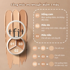 Che khuyết điểm TFIT concealer three-color (tặng cọ + mút) - #01 neutral