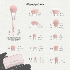 Bộ cọ trang điểm CELIN 12 cây + có túi (hồng)