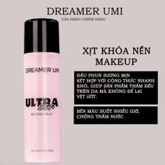 Xịt khóa nền DREAMER umi ultra set + setting spray 120ml (mới 2025)