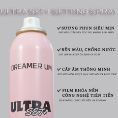 Xịt khóa nền DREAMER umi ultra set + setting spray 120ml (mới 2025)