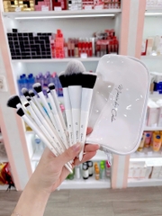 Bộ cọ trang điểm CELIN 12 cây + có túi (trắng)