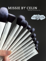Bộ cọ trang điểm CELIN 12 cây + có túi (trắng)