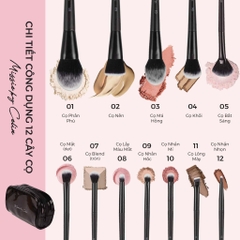 Bộ cọ trang điểm CELIN 12 cây + có túi (đen)