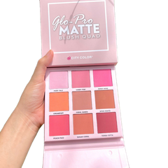 Má hồng CITY color glo-pro matte blush quad 9 ô