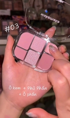 Phấn mắt + bắt sáng + má WAKEMAKE soft sheer 6ô - #02 lazy rose