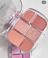 Phấn mắt + bắt sáng + má WAKEMAKE soft sheer 6ô - #01 coral hertz