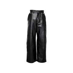 WIDE - LEG LEATHER TROUSERS